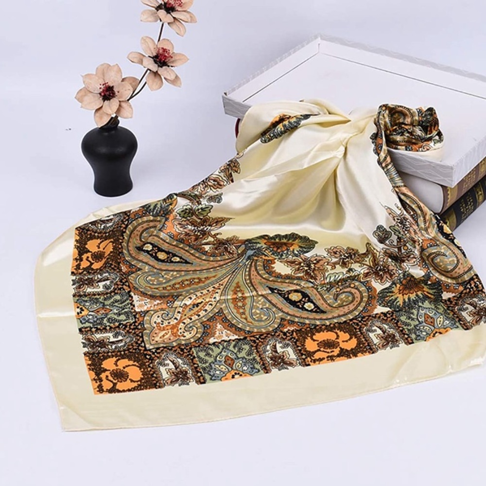 COPY - Satin Square Scarves Neck Hair Head Scarf …